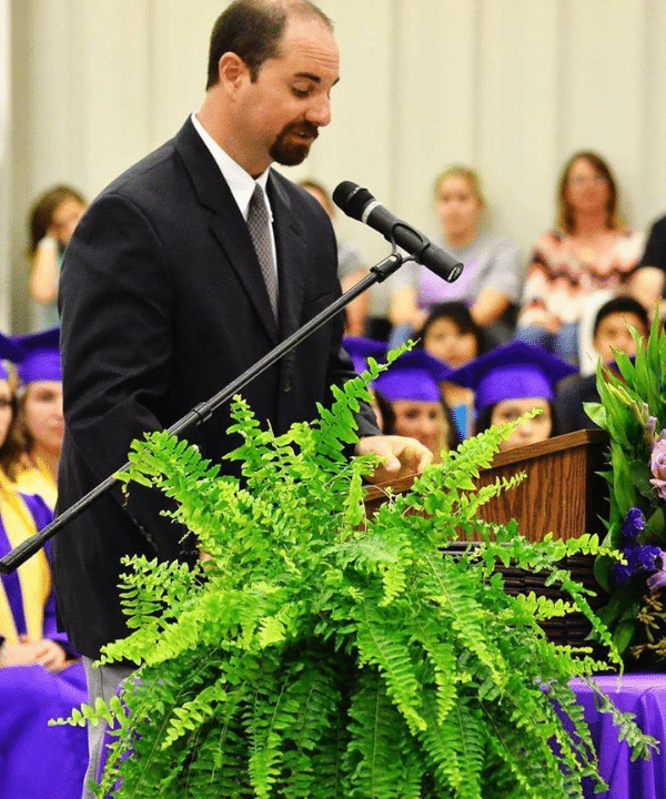 david marks speaking at valley head high school graduation